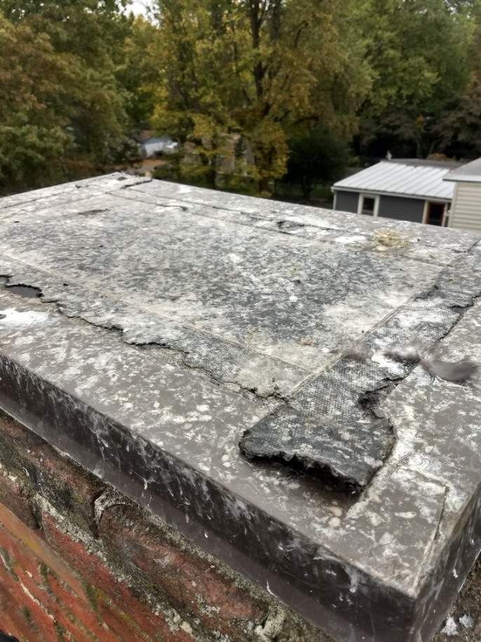 Vulture-damaged chimney cap